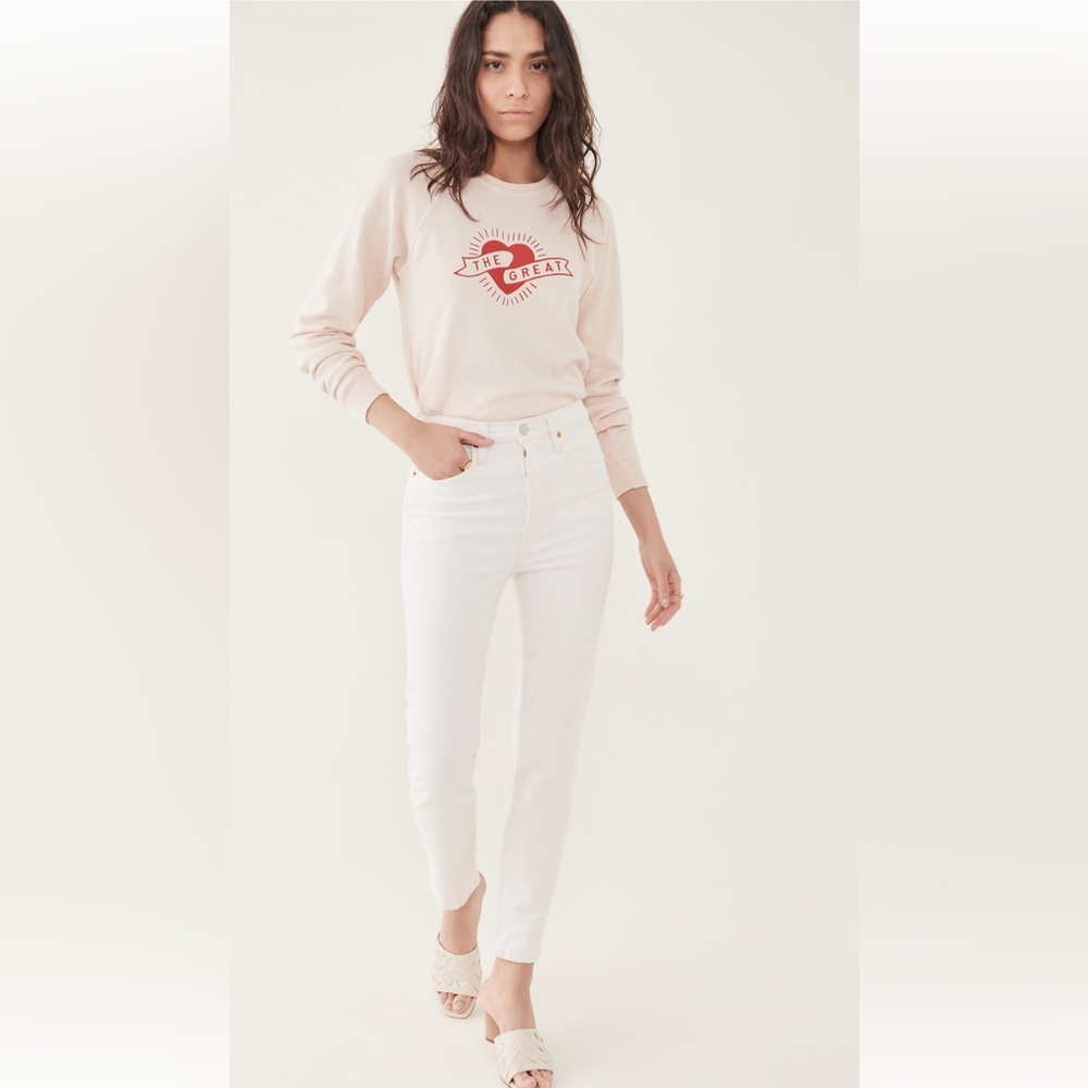 RE/DONE 90s High Rose Ankle Crop Jeans in Vintage White Size 28